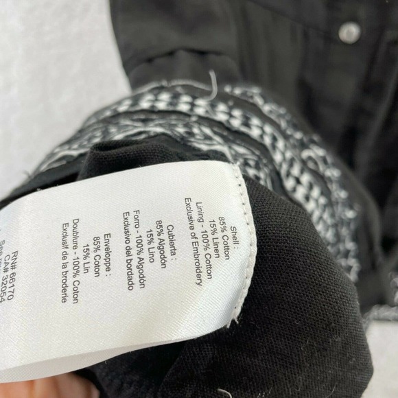 Amit Aggarwal womens top size medium Embroidered hem button back black - Picture 9 of 9